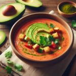 receta vegano gazpacho con aguacate y cilantro